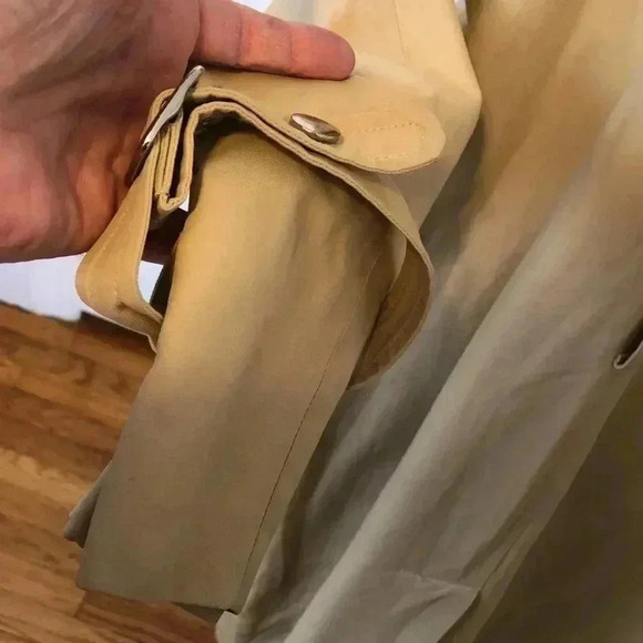 Barney’s New York tan rain coat.  Button and snap close. - Picture 8 of 11